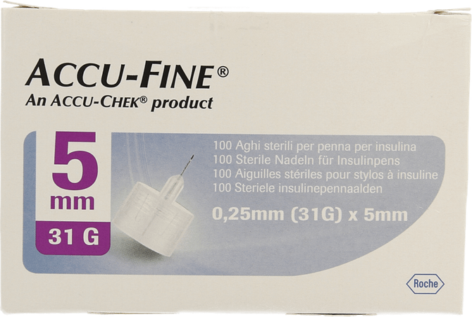 Accu Fine 31 gr 5mm 100  -  Roche Diagnostics