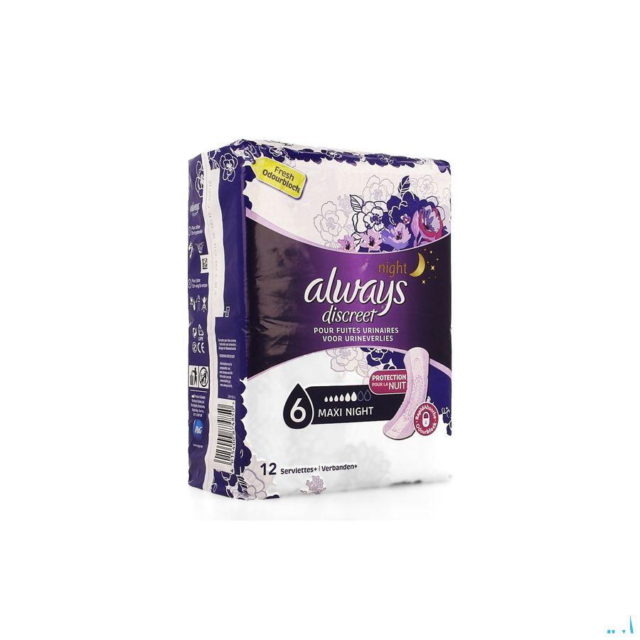 Always Discreet Incontinence Pads Maxi Night Spx12