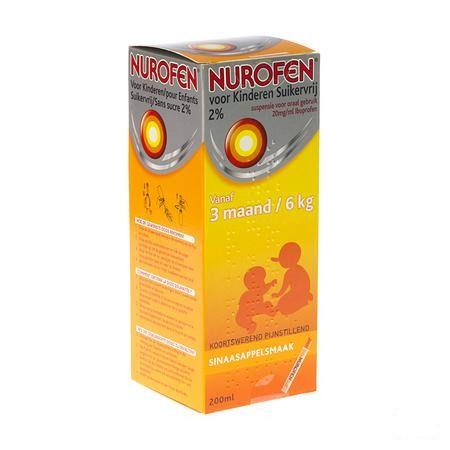 Nurofen Kind Sinaas Suspensie Suikervrij 200 ml