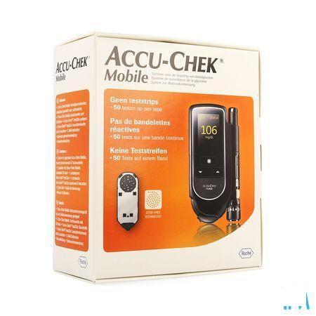 Accu Chek Mobile Startkit (50tests + meter + prikker) Belgie-mg/dl  -  Roche Diagnostics