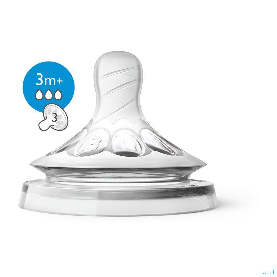 Philips Avent Natural 2.0 Zuigspeen 3 Gaatjes Scf043/27  -  Bomedys