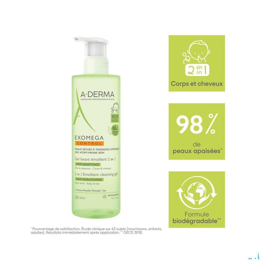 Aderma Exomega Control Gel Lavant 2en1 500 ml  -  Aderma