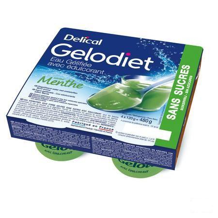 Gelodiet Gelwater Zoetstof Munt Pot 4x120 gr  -  Bs Nutrition