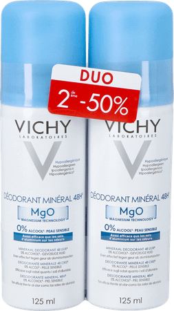 Vichy Deo Mineraal Spray 48u Duo 2x125 ml  -  Vichy