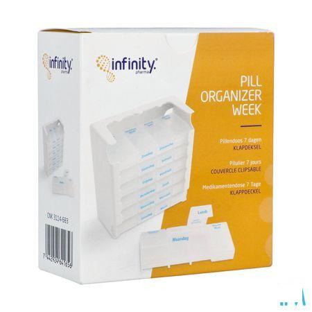 Pill Organizer Semaine Couvercle Clapet  -  Infinity Pharma