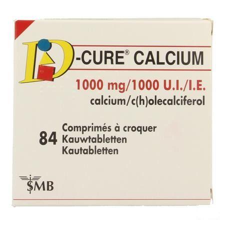 D Cure Calcium 1000 mg/1000UI Comprimes Croquer 84