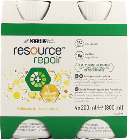 Resource Repair Vanille Fles 4x200 ml  -  Nestle