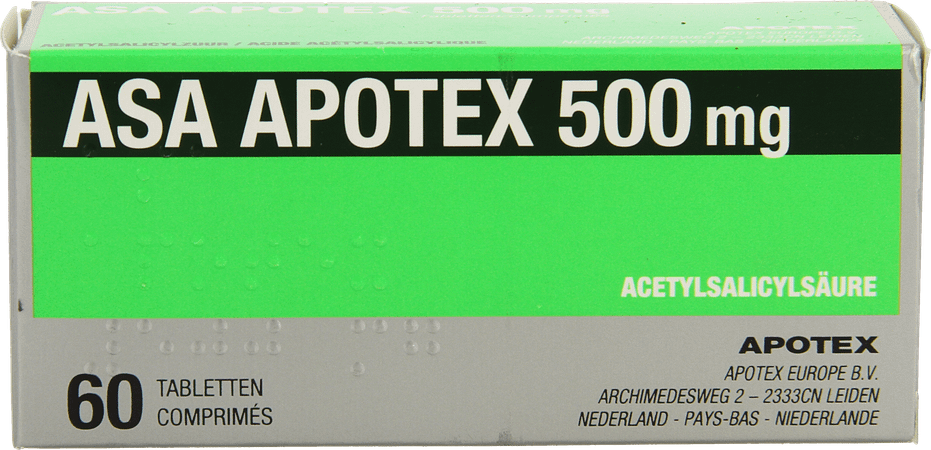 Asa Apotex 500 mg Comprimes 60 X 500 mg
