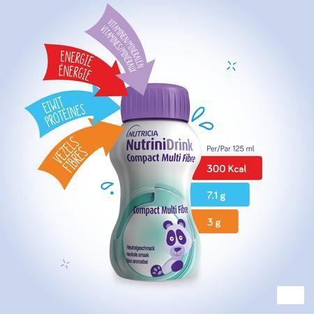 Nutrinidrink Compact Multi Fibre Aardbei 4x125 ml  -  Nutricia