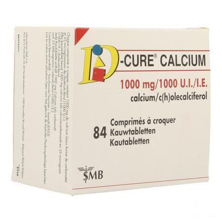 D Cure Calcium 1000 mg/1000UI Comprimes Croquer 84