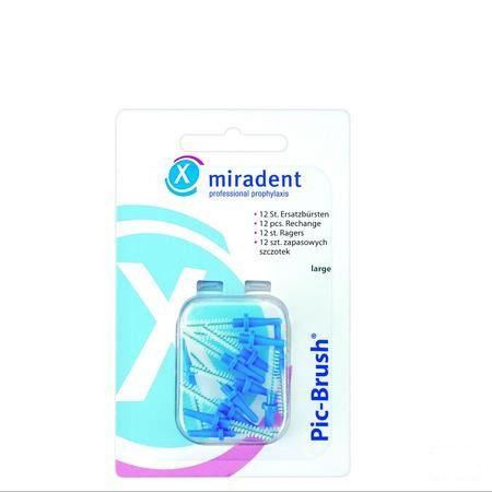Miradent Pic-brush Borsteltje Blauw 12  -  Eureka Pharma