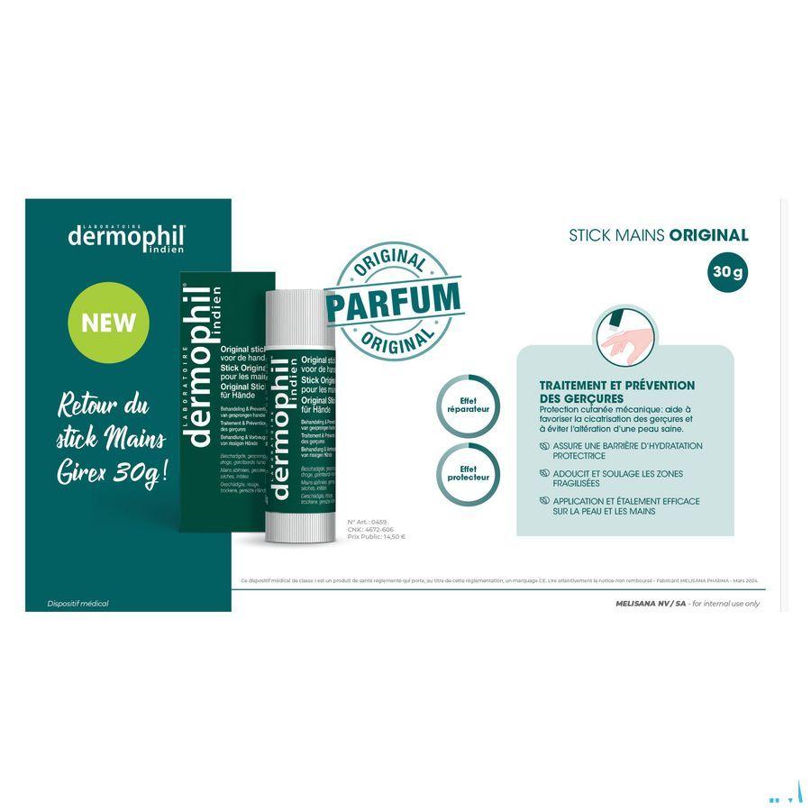 Dermophil Indien Originele Stick Handen Stick 30 gr