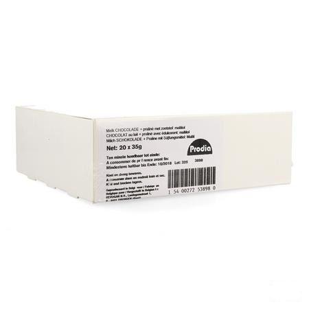 Prodia Bar Chocolat Lait Praline 20x35 gr  -  Revogan