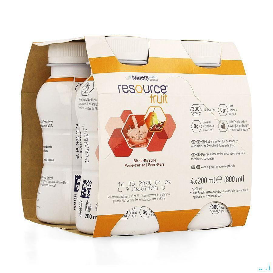 Resource Fruit Peer Kers 4x200 ml 12415255  -  Nestle