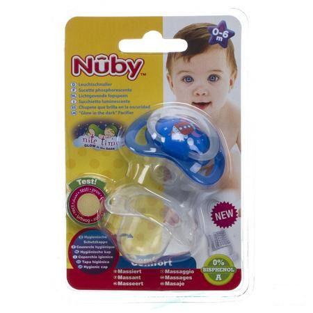 Nuby C Fopspeen Polyprop. Ortho Lichtgevend 0-6m  -  New Valmar