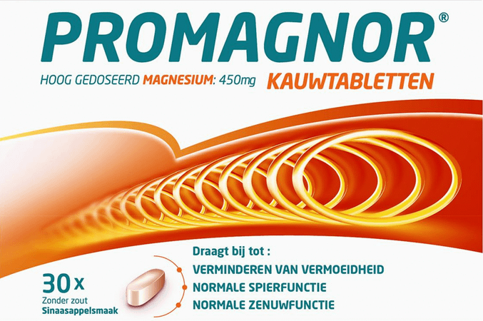 Promagnor Citroen zonder suiker kauwtabletten 30x450 mg