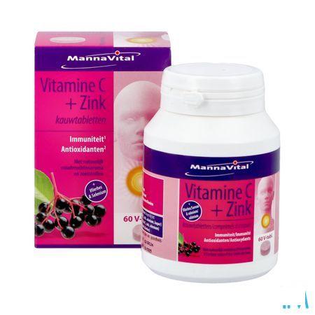 Mannavital Vitamine C + Zinc Comp A Croquer 60