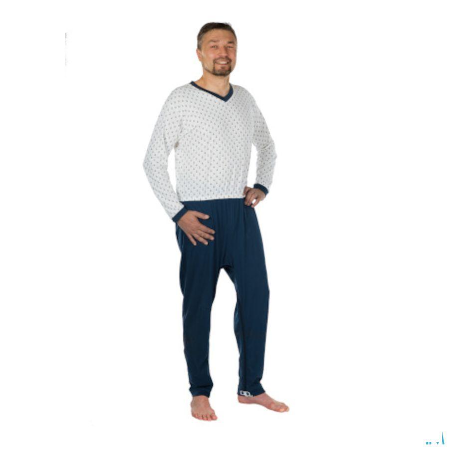 Suprima 4716 Salopette Ferm Dos+Jambe Blanc-Bleu L