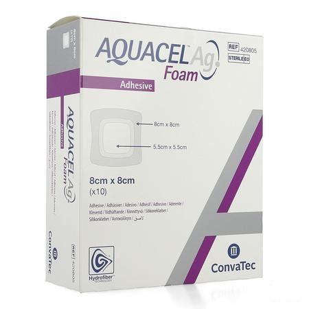 Aquacel Ag Foam Adhesif 8X8Cm 10