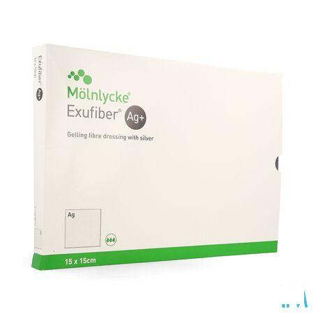 Exufiber Ag Gel.Fibre Dressing Ster 15 X 15cm 10
