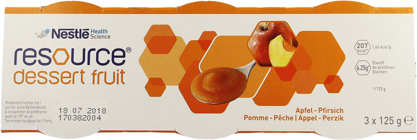 Resource Dessert Fruit Appel-perz. 3x125 gr 12332842  -  Nestle