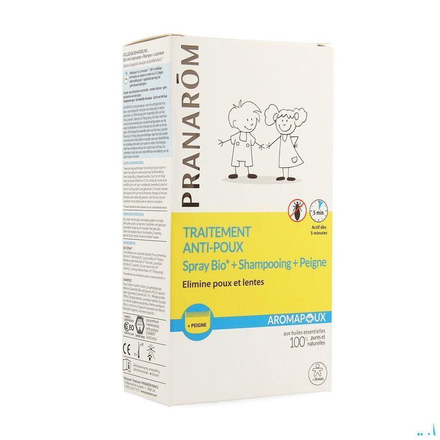 Aromapoux Bio Spray Anti poux 30 ml + shamp.125 ml + peigne  -  Pranarom