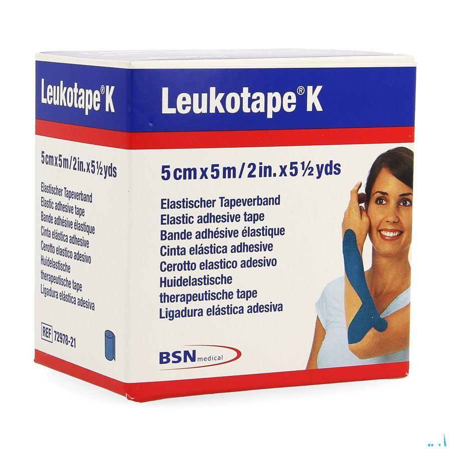Leukotape K Kleefwindel Elast Blauw 5,0cm x 5m 1