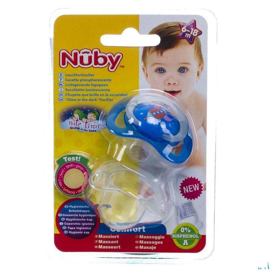 Nuby C Fopspeen Polyprop. Ortho Lichtgevend 6-18m  -  New Valmar