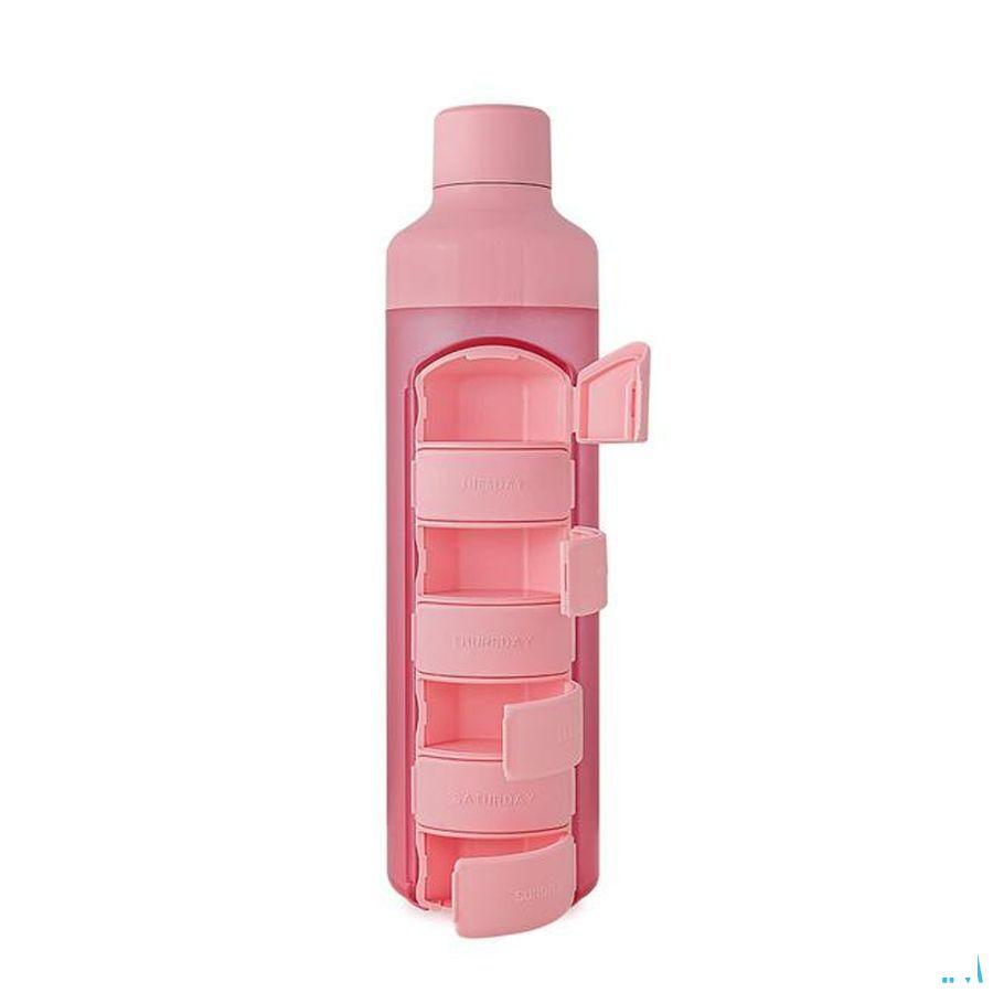 Yos Water Bottle & Pill Box Weekly Perfect Pink
