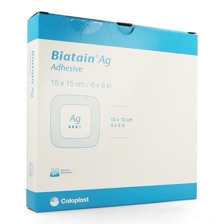 Biatain Ag Schuimverband Adhesive 15,0x15,0cm 5 33464  -  Coloplast