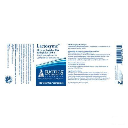 Biotics Lactozyme 180 tabletten  -  Energetica Natura
