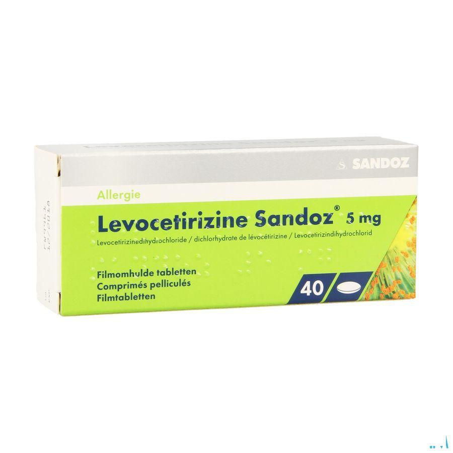 Levocetirizine Sandoz 5 mg Tabletten Enrob. 40 X 5 mg