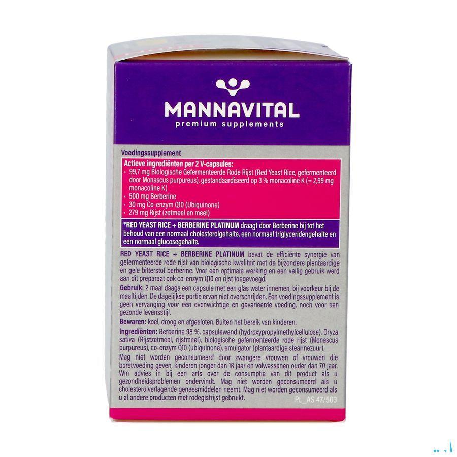 Mannavital Red Yeast Rice + Berberine Plat.V-Caps 60  -  Mannavita
