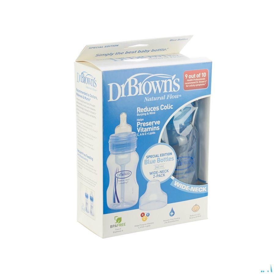 Dr Brown Zuigfles 2x240 ml Pp Blauw Escos
