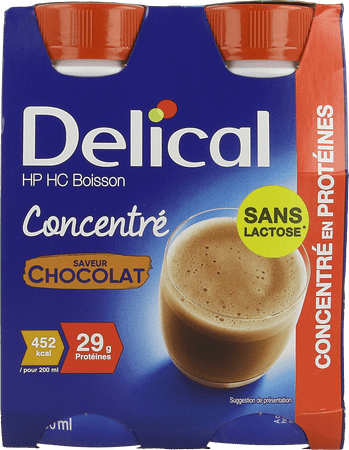 Delical Geconcentr. Chocolade 4X200 ml  -  Bs Nutrition