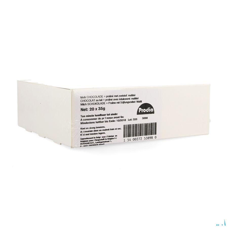 Prodia Bar Chocolat Lait Praline 20x35 gr  -  Revogan
