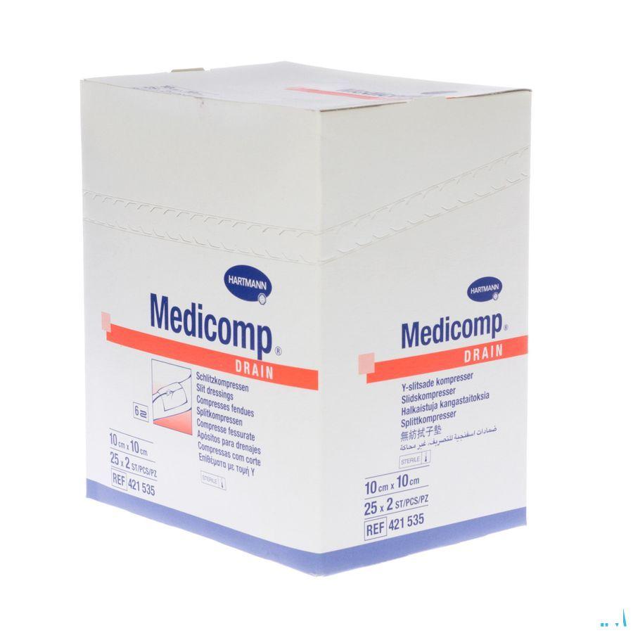 Medicomp Drain Kompres Steriel 10X10Cm 25X2 4215356  -  Hartmann