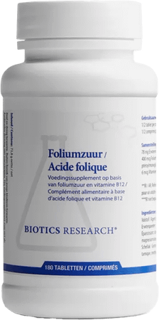 Biotics Foliumzuur 180 tabletten  -  Energetica Natura
