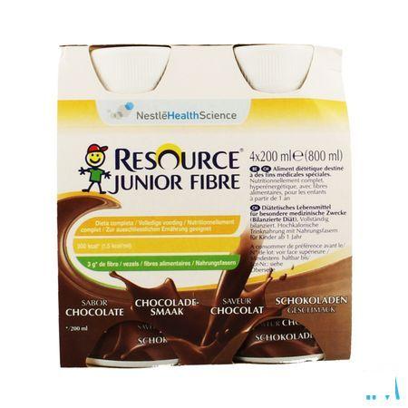 Resource Junior Fibre Chocolade 4x200 ml  -  Nestle