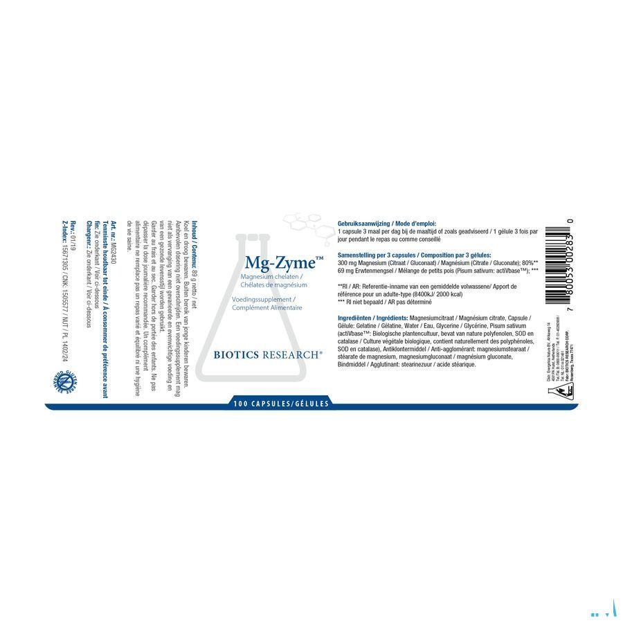 Biotics Mg-Zyme 100 gélules  -  Energetica Natura