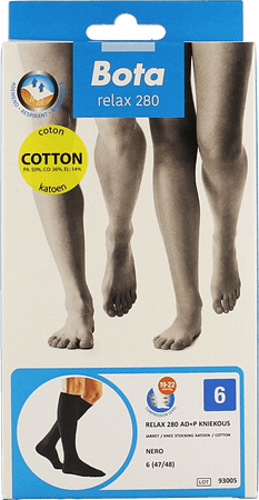 Bota Relax 280 Katoen Korte Kous Zwart N6