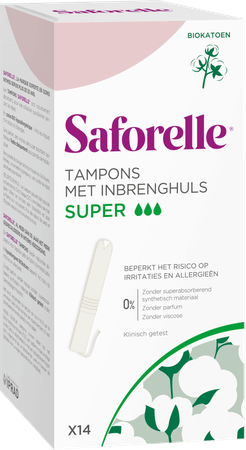 Saforelle Coton Protect Tampons Inbrengh. Super 14