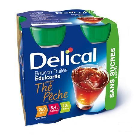 Delical Melkdrank zonder suiker Thee-perzik 4x200 ml  -  Bs Nutrition