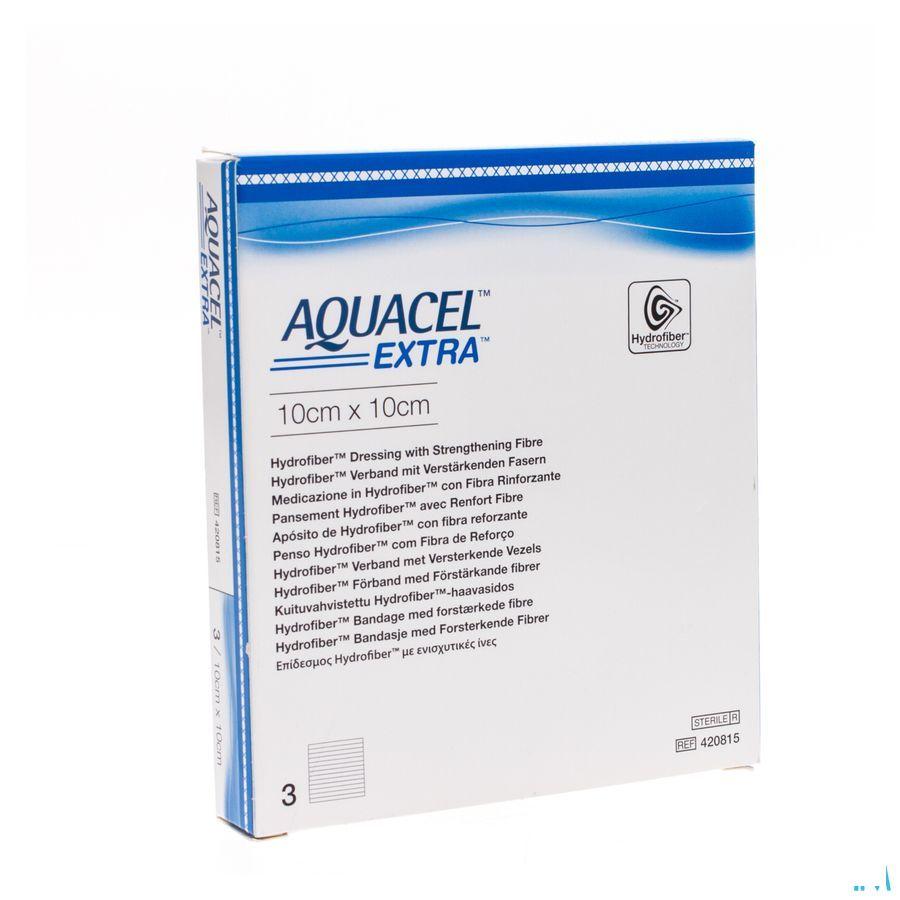 Aquacel Extra Pansement Hydrofiber + renf.fibr.10x10cm 3  -  Convatec