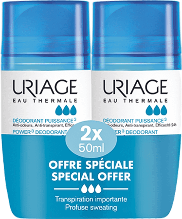 Uriage Deodorant Puissance 3 Roll On 2x50 ml