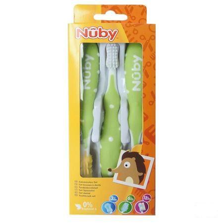 Nuby Tandenborstelset 3 Stuks 3m +   -  New Valmar