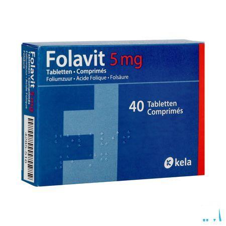 Folavit 5 mg Comp 40 X 5 mg  -  Kela Pharma