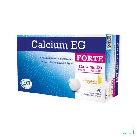 Calcium-D Forte Eg 1000 mg/800Ie Citroen Kauwtabl90  -  EG