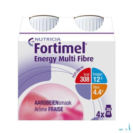 Fortimel Energy Multi Fibre Aardbei 4x200 ml  -  Nutricia