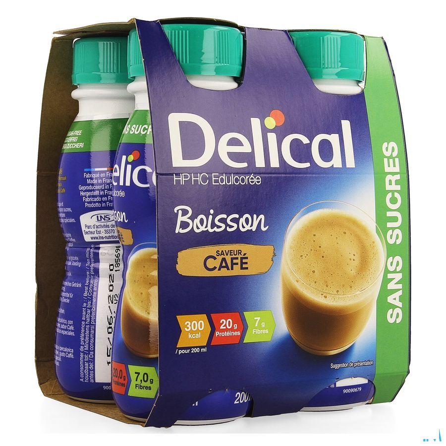 Delical Boisson Hp-hc sans sucre Cafe 4x200 ml  -  Bs Nutrition